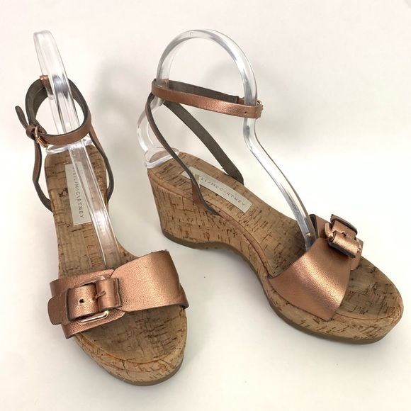 rose gold cork sandals